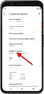 où trouvé la référence de mon téléphone Android